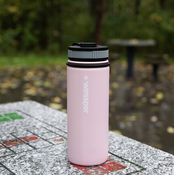 Láhev na pití Termo ocel růžová 500ml Wessper