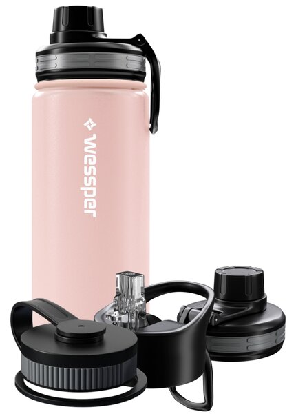 Láhev na pití Termo ocel růžová 500ml Wessper