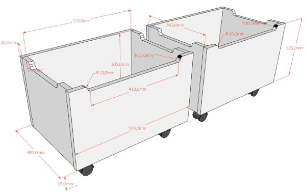 -25 % Dny MOMENTI– Vipack Set dvou bílých dřevěných boxů Forrest 40 x 57 cm