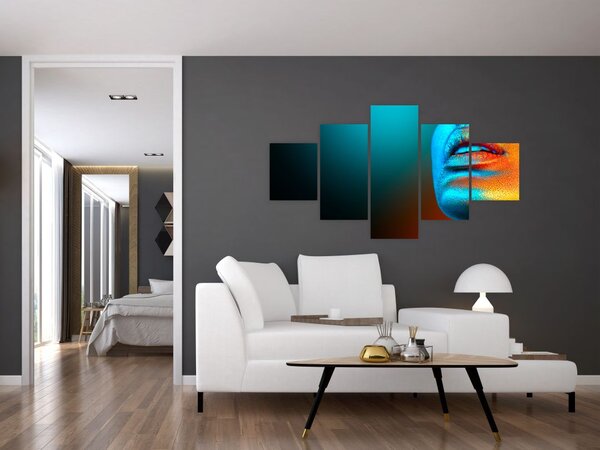 Obraz - Třpytivý obličej (125x70 cm)