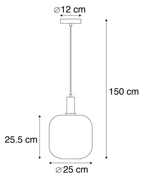 Designové závěsné svítidlo černé & zlaté s kouřovým sklem - Zuzanna