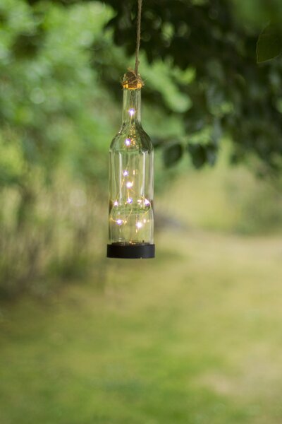 Světelná dekorace na solární napájení s LED drátkem Bottle