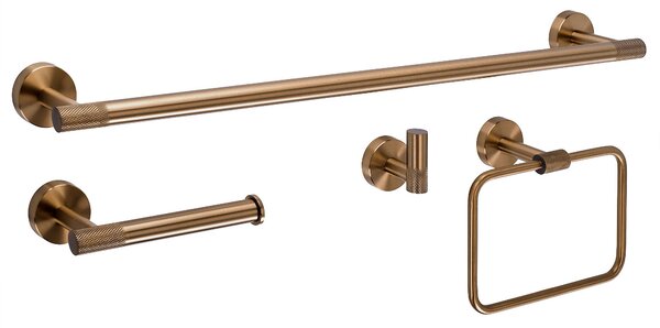 Sada koupelnových doplňků GRID Brush Copper 4 díly