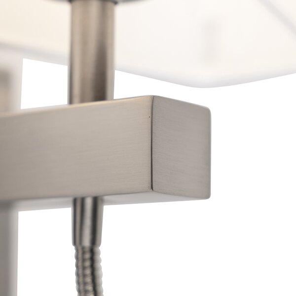 Moderní nástěnná lampa ocel sstínítkem bílým - Bergamo
