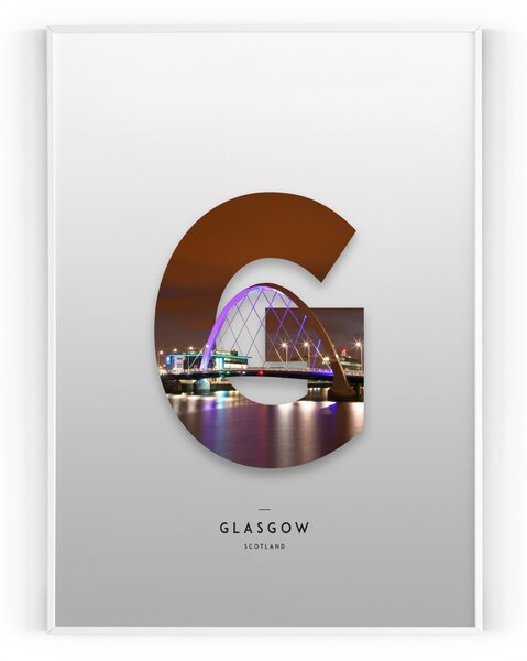 Plakát / Obraz Glasgow Pololesklý saténový papír A4 - 21 x 29,7 cm