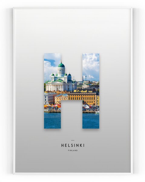 Plakát / Obraz Helsinki Pololesklý saténový papír A4 - 21 x 29,7 cm