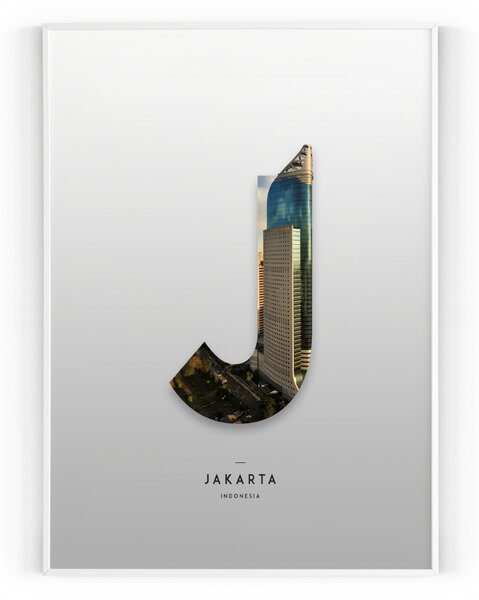 Plakát / Obraz Jakarta Pololesklý saténový papír A4 - 21 x 29,7 cm