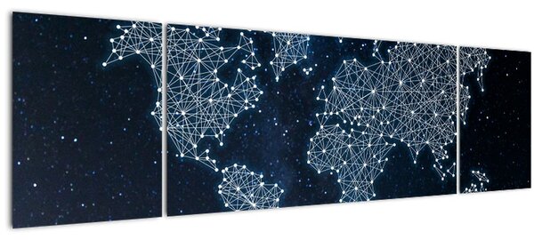 Obraz - Hvězdná mapa světa (170x50 cm)