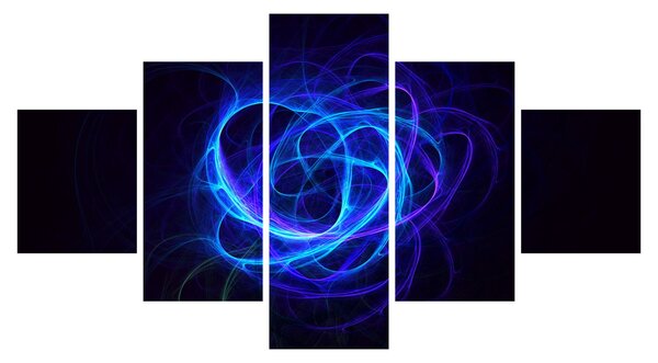 Obraz modrého abstraktního klubíčka (125x70 cm)
