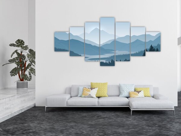 Obraz - Hory pohledem grafika (210x100 cm)