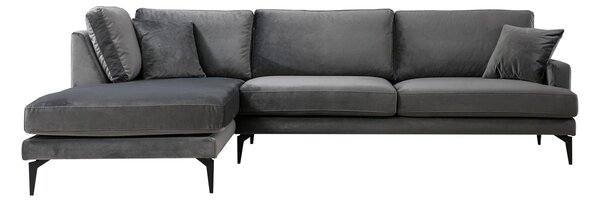 Rohová sedačka Papirolla (L) (antracit + černá)