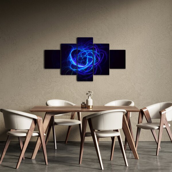 Obraz modrého abstraktního klubíčka (125x70 cm)
