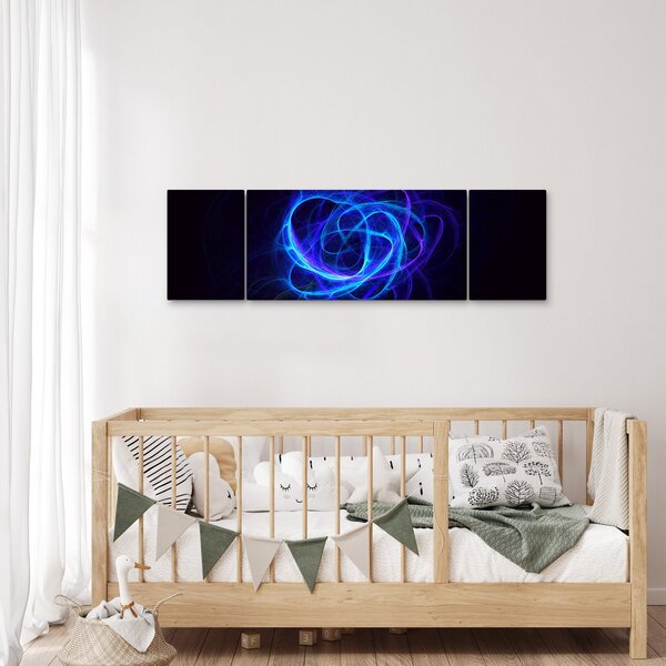 Obraz modrého abstraktního klubíčka (170x50 cm)