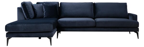 Rohová sedačka Papirolla (L) (námořnická modrá + černá)