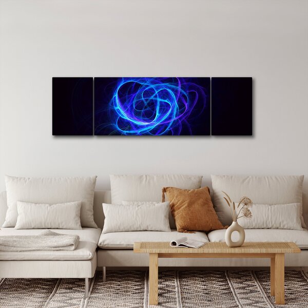 Obraz modrého abstraktního klubíčka (170x50 cm)