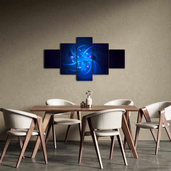 Moderní obraz modré abstrakce (125x70 cm)