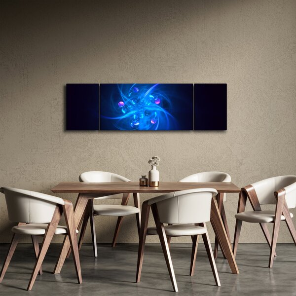 Moderní obraz modré abstrakce (170x50 cm)
