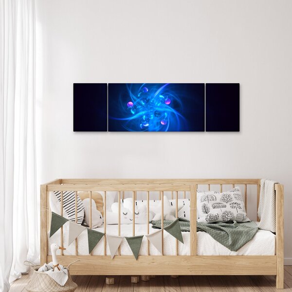Moderní obraz modré abstrakce (170x50 cm)