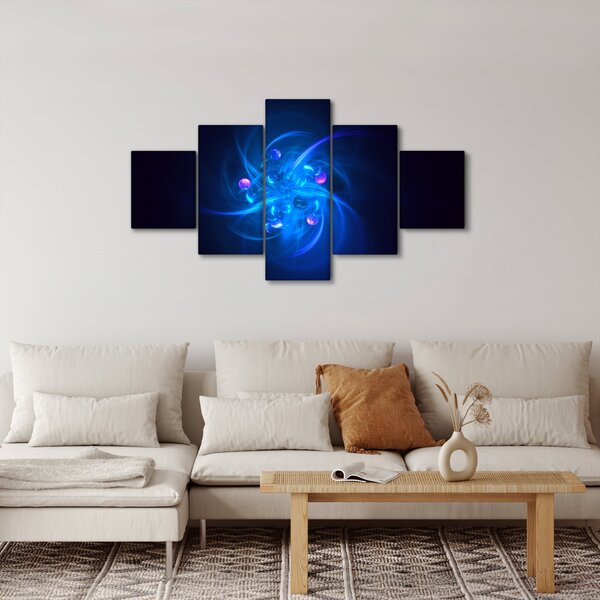 Moderní obraz modré abstrakce (125x70 cm)
