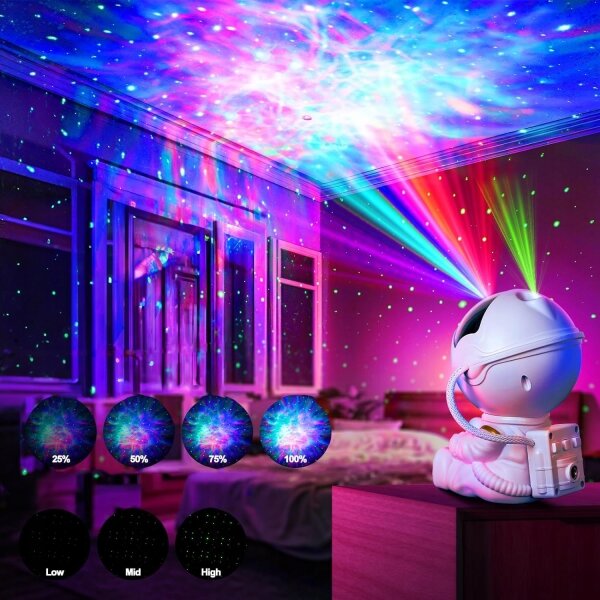 LED RGB Projektor LED/5W/5V astronaut + dálkové ovládání