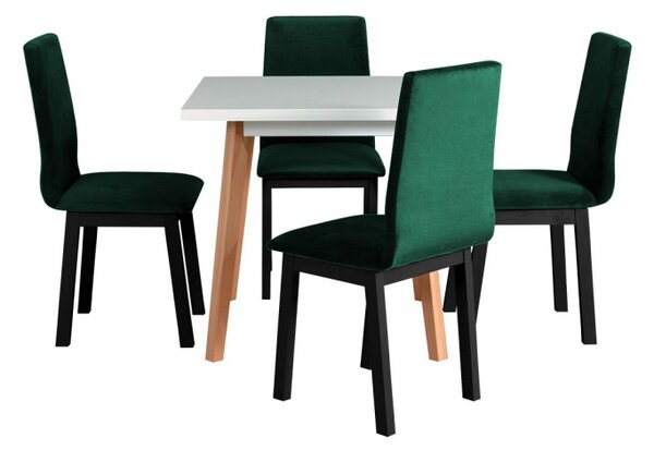 Rozkládací stůl se 4 židlemi - AL40, Barva dřeva: černý, Potah: 23x - Kronos 19 Mirjan24 5902928930726