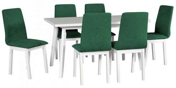Rozkládací stůl se 6 židlemi - AL45, Potah: 23x - Kronos 19, Barvy nožiček: Bíla Mirjan24 5902928954159