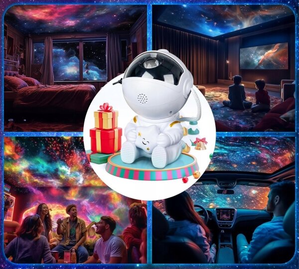 LED RGB Projektor LED/5W/5V astronaut + dálkové ovládání