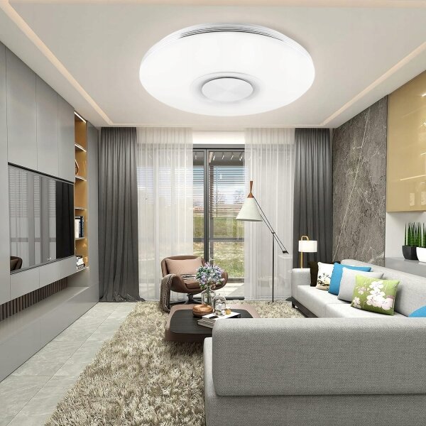 LED RGBW Stmívatelné stropní svítidlo s reproduktorem LED/60W/230V bílá + DO