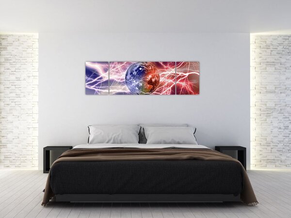 Obraz - Zeměkoule pod proudem (170x50 cm)