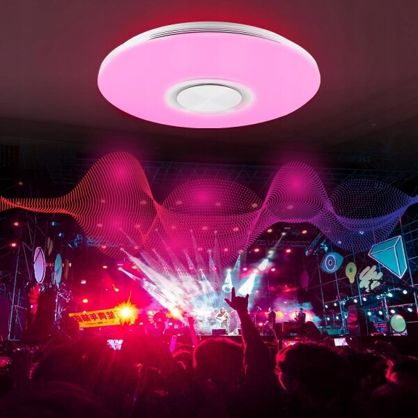 LED RGBW Stmívatelné stropní svítidlo s reproduktorem LED/60W/230V bílá + DO