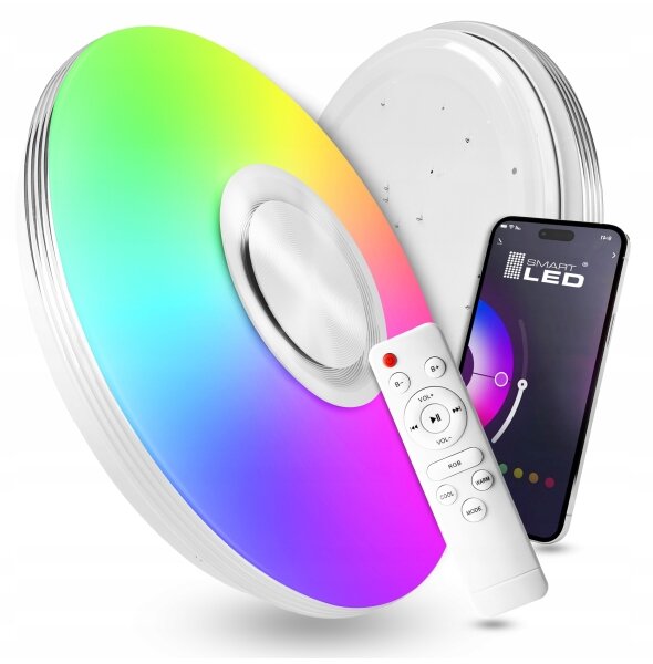 LED RGBW Stmívatelné stropní svítidlo s reproduktorem LED/60W/230V bílá + DO