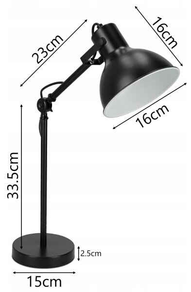 Stolní lampa 1xE27/40W/230V černá