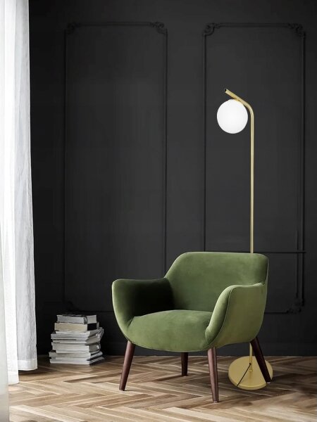 Stojací lampa 1xE27/40W/230V zlatá/bílá