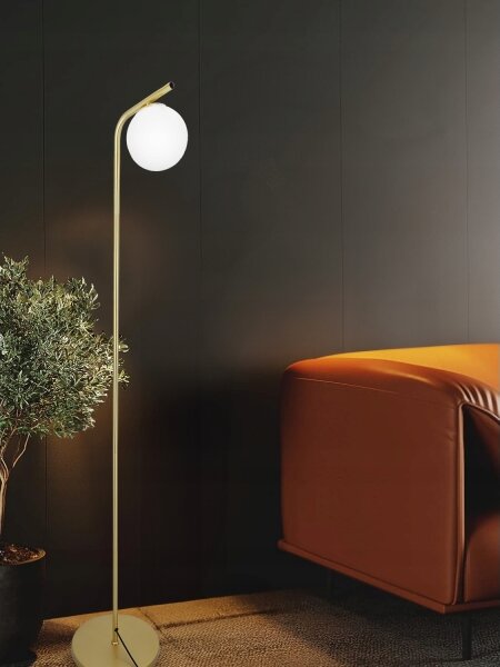 Stojací lampa 1xE27/40W/230V zlatá/bílá