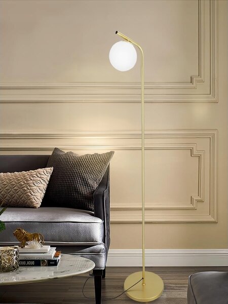 Stojací lampa 1xE27/40W/230V zlatá/bílá