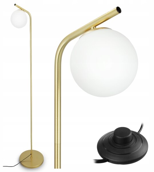 Stojací lampa 1xE27/40W/230V zlatá/bílá