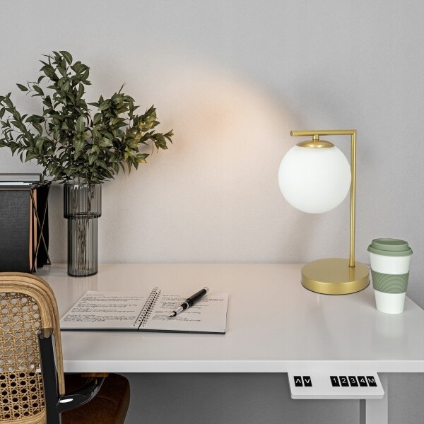 Stolní lampa 1xE27/40W/230V zlatá/bílá