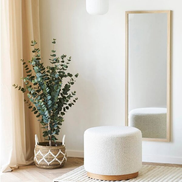 -25 % Dny MOMENTI– Nordic Living Bílý bouclé taburet Dally 50 cm