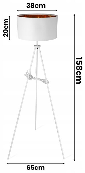 Stojací lampa 1xE27/40W/230V bílá