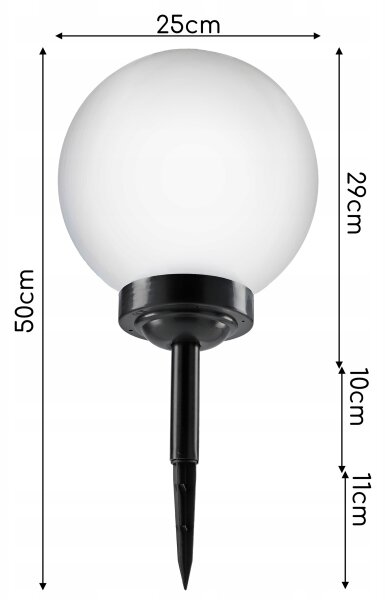 LED Solární lampa LED/1,2V 6500K 200 mAh pr. 25 cm IP44 bílá/černá
