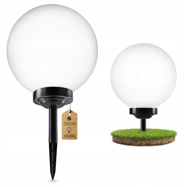 LED Solární lampa LED/1,2V 6500K 200 mAh pr. 30 cm IP44 bílá/černá