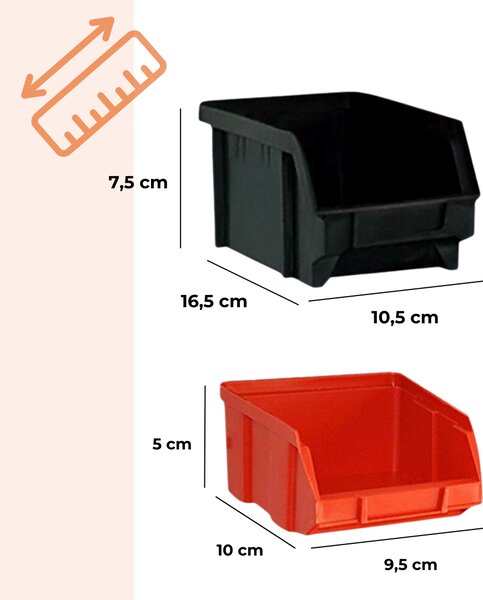 Závěsný organizér do dílny ORDER, 30 boxů, 64x2x38cm, červená/černá Monzana