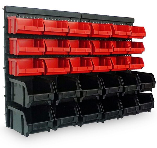 Závěsný organizér do dílny ORDER, 30 boxů, 64x2x38cm, červená/černá Monzana