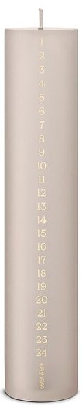 Adventní svíčka Kalenderlys Ø 5 cm – 22 Linen Grey Gold