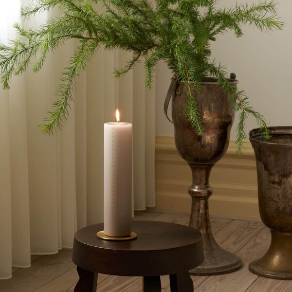 Adventní svíčka Kalenderlys Ø 5 cm – 22 Linen Grey Gold