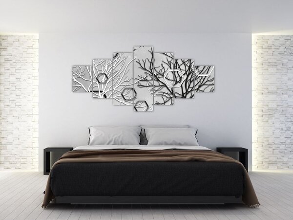 Abstraktní obraz se stromy (210x100 cm)