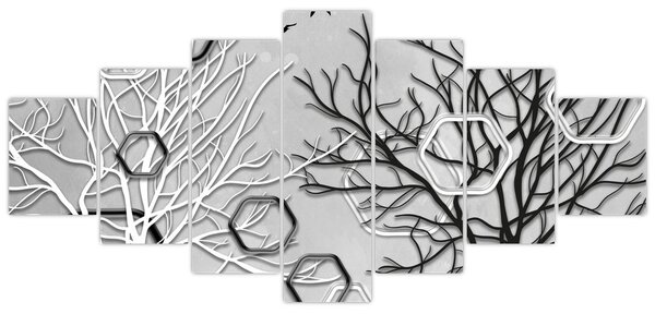 Abstraktní obraz se stromy (210x100 cm)