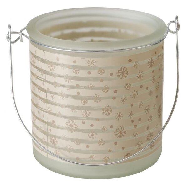 Boltze Home Collections Skleněný svícen Snowflake béžový