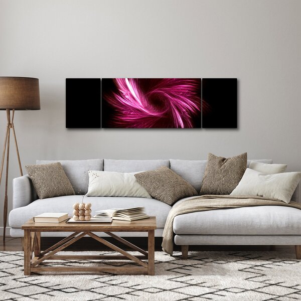 Obraz - růžová abstrakce (170x50 cm)
