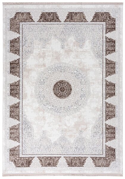 Makro Abra Kusový koberec SAHARA N761A Klasický Moderní krémový hnědý Rozměr: 80x150 cm